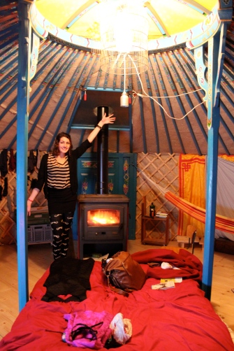 Inside the yurt!